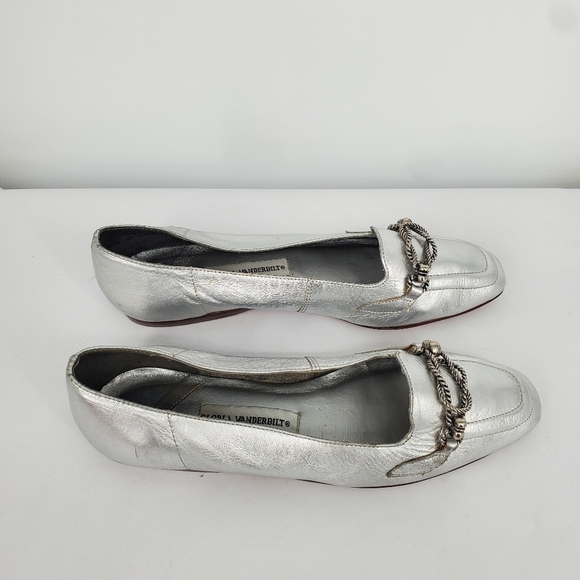 Gloria Vanderbilt Comanchee Loafers Flats Women 7.5 Shoes Silver - Picture 10 of 10